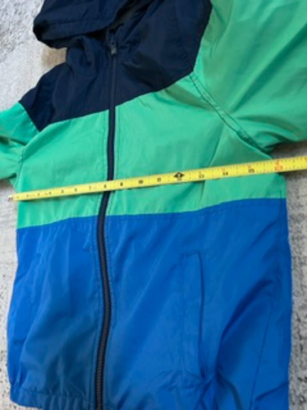 🧡3/15 Carter's Jacket Colorblock Navy Green Blue Boys L/7 - Picture 2 of 7